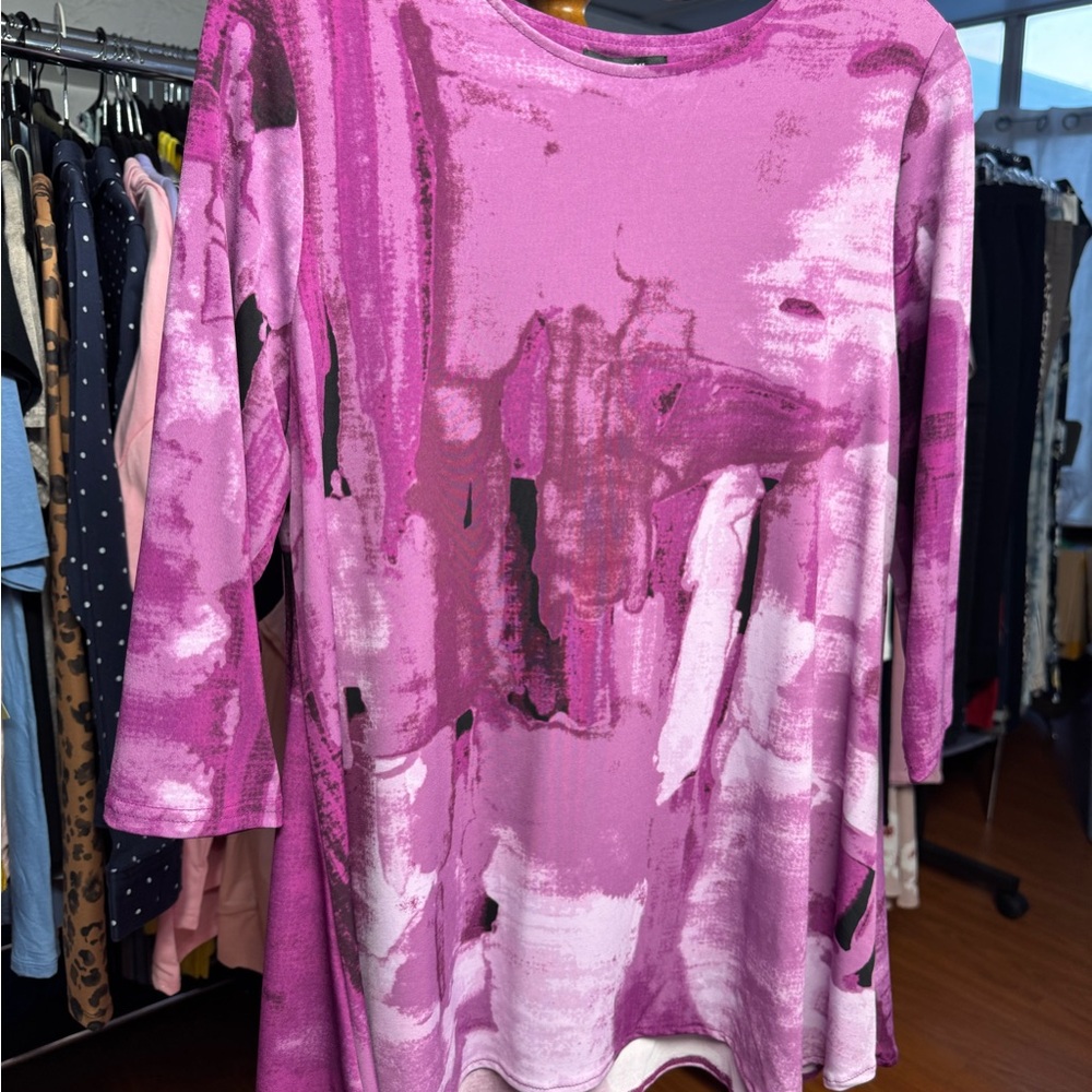 Alfani Pink Abstract Blouse